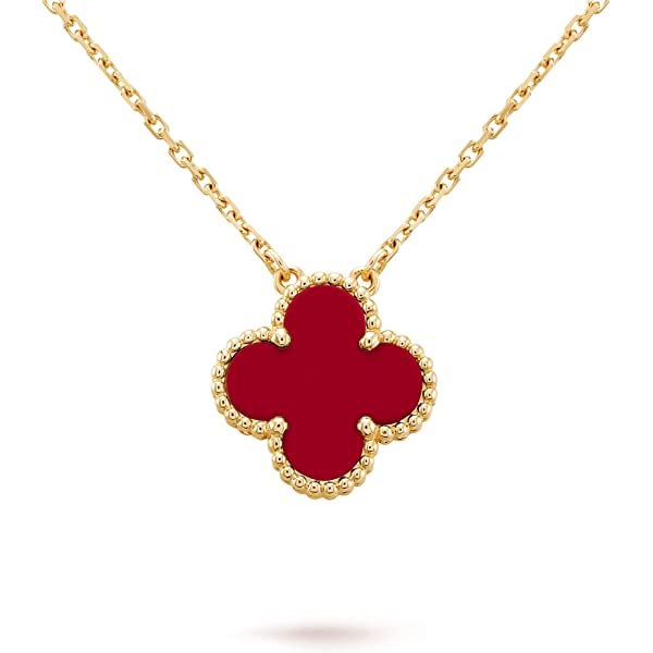 VCA Vintage Alhambra Carnelian Rose Gold Necklace 