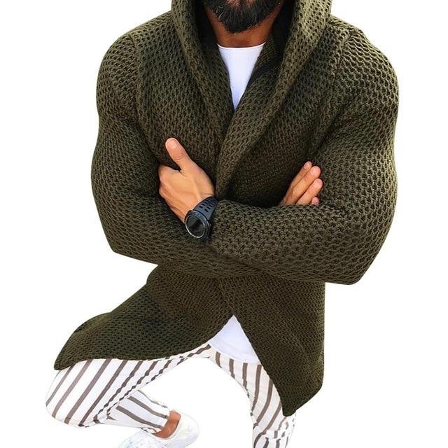 Men Clothes Open Stitch Casual Sweatercoat Tricot Cardigan Male Autumn Hoodies Knitted Overwear Hombre