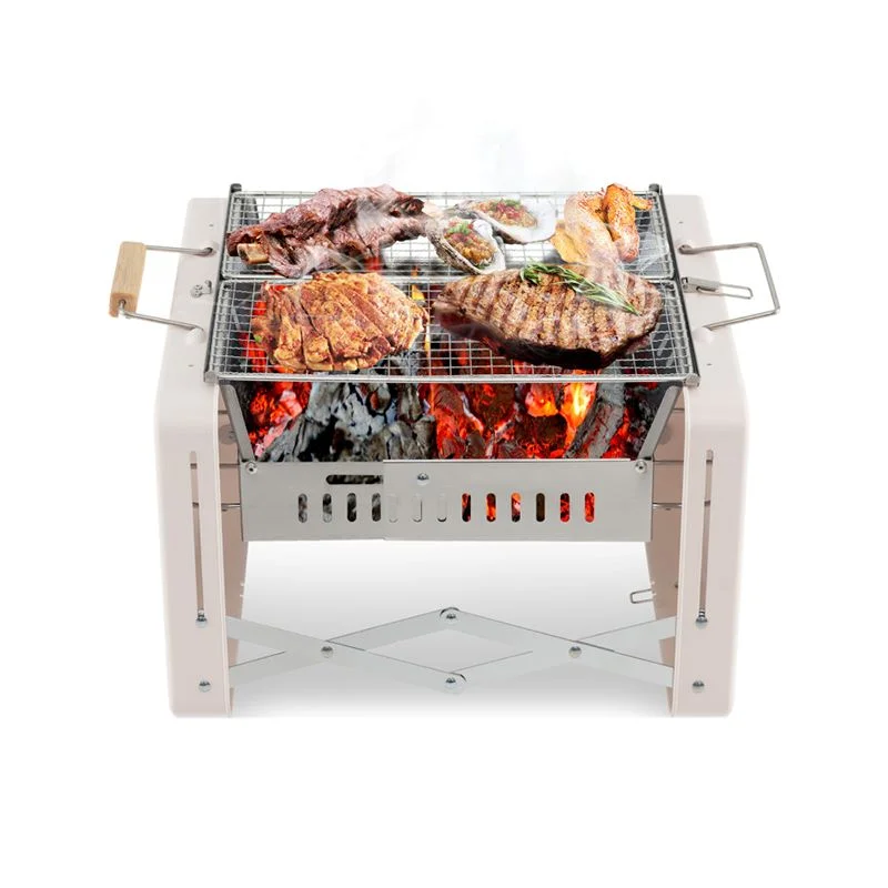 Outdoor Folding Charcoal BBQ Grill with Grill Grids 