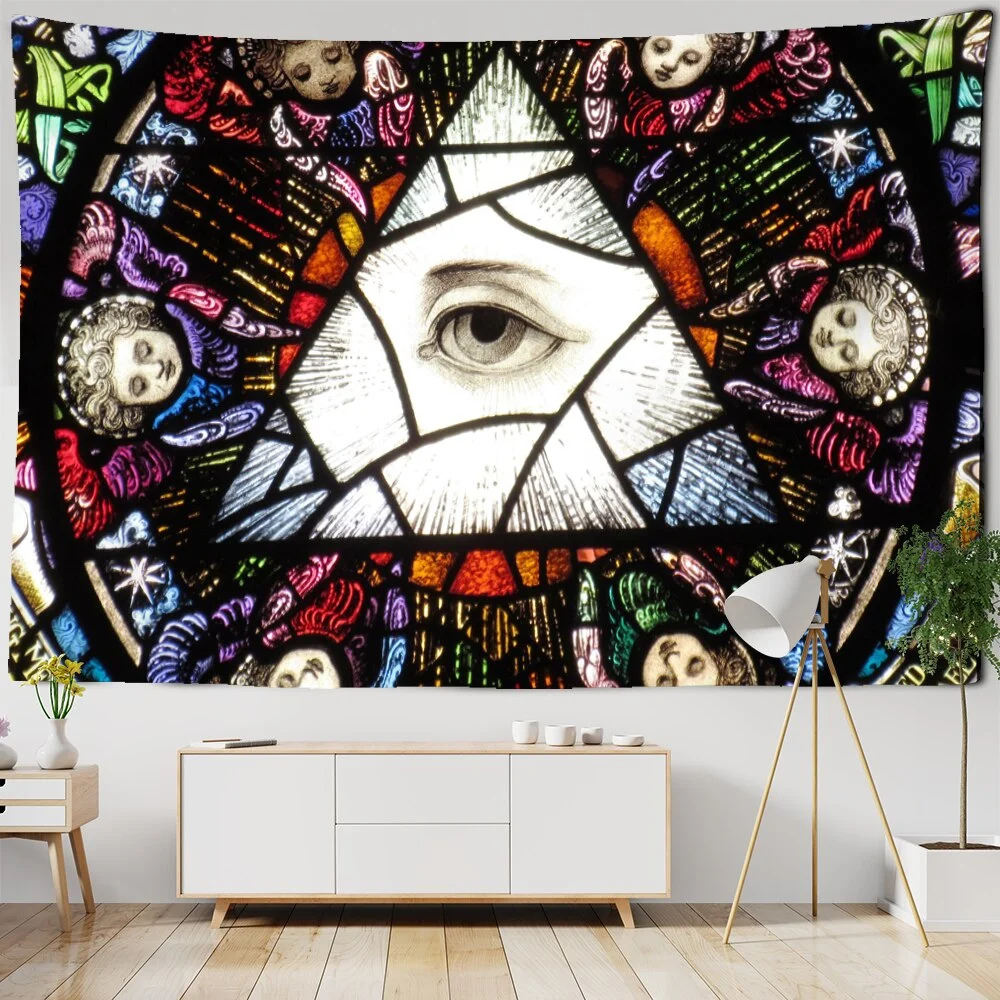 Psychedelic Eye Tapestry Wall Hanging Portrait Witchcraft Hippie Abstract Mystery Horror Dark Home Decor