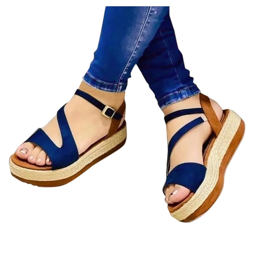 Women's Summer Flip-flops Casual Fish Mouth Shoes Thick-soled Hollow Thin Strap Buckle Sandals For Women Ladies Sandalias Mujer