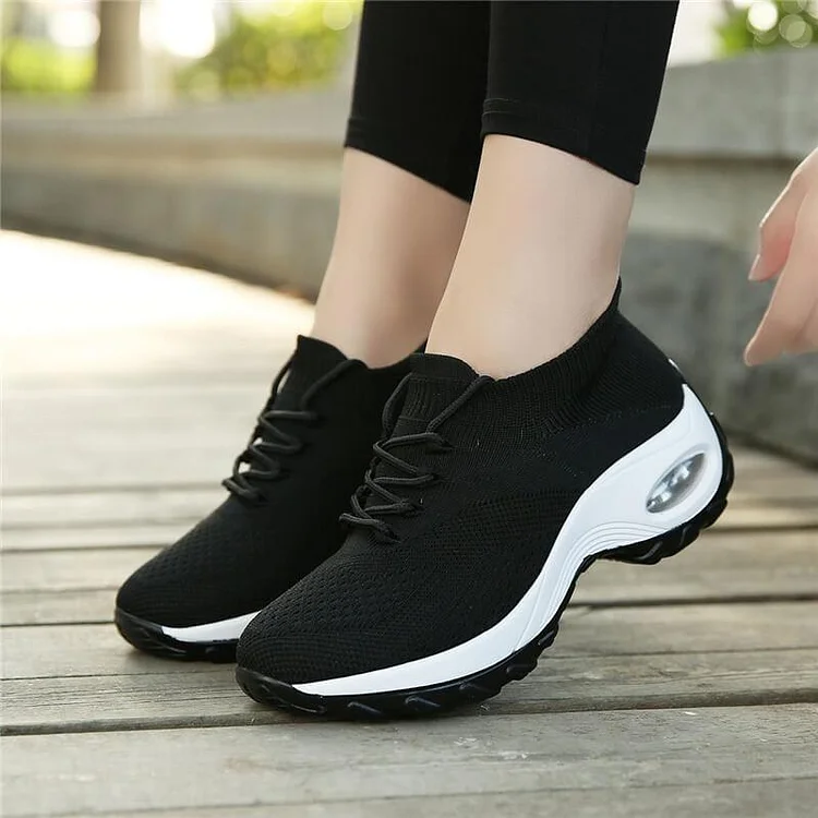 Vanccy Lace Up Walking Running Shoes Platform Sneakers QueenFunky