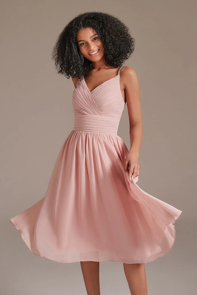 Soft pink hot sale bridesmaid dresses