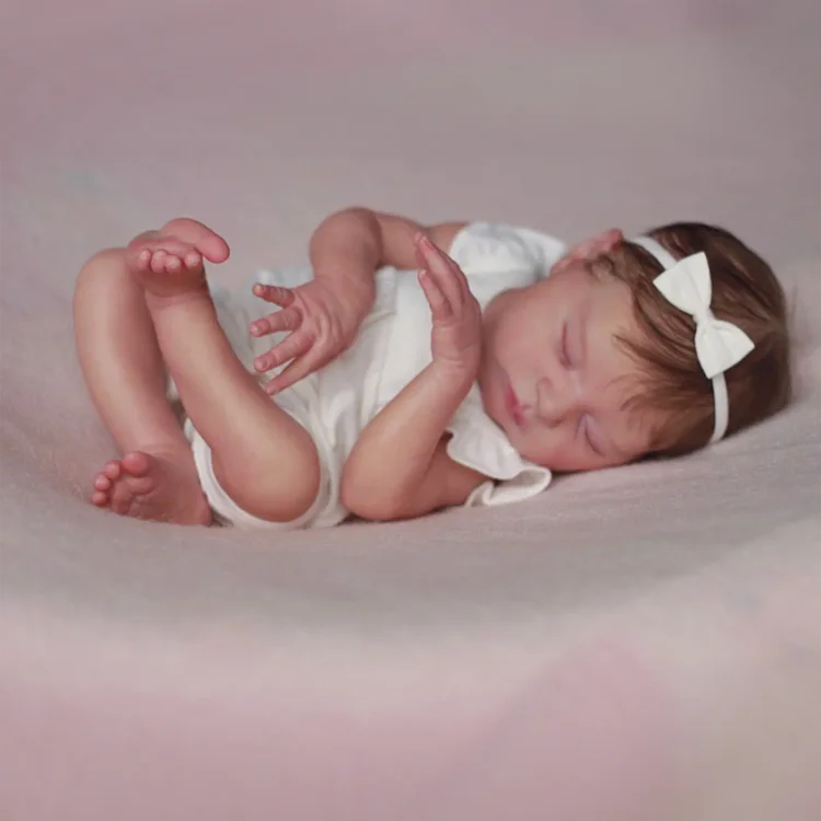  [New] 20" Lifelike Poseable Newborn Reborn Cloth Baby Doll Girl Satiar with Heartbeat💖 & Sound🔊 - Reborndollsshop®-Reborndollsshop®