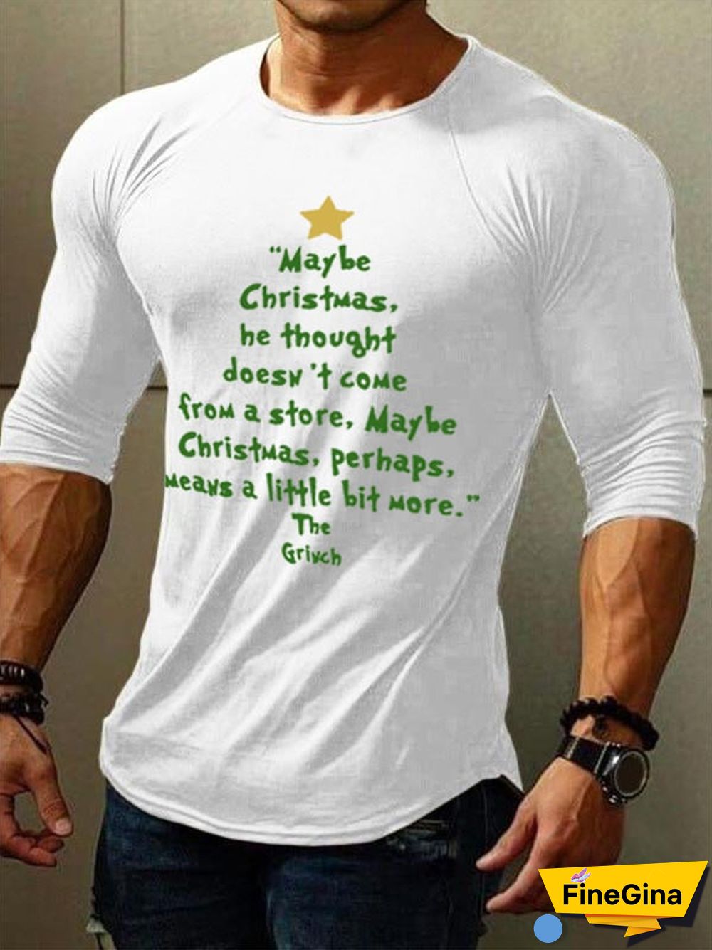Men's Christmas Print Long Sleeve T-Shirt