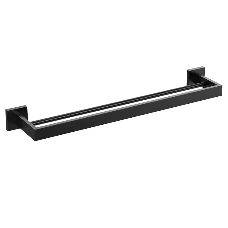 EVERSTEIN 23.8" Modern Double Towel Bar Matte Black