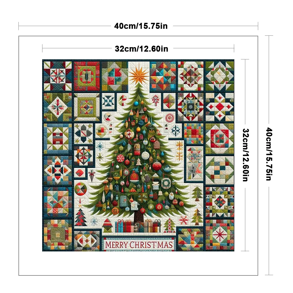 14CT Full Stamped/Counted Cross Stitch Kit - Xmas Tree (40*40CM)
