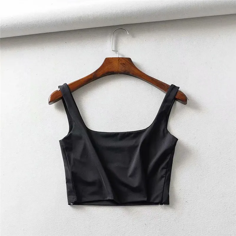 Churchf Churchf New Women's Fashion Double Square Collar Slim Sling Vest