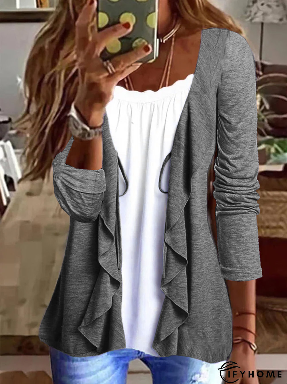 Jersey Loose Plain Other Coat | IFYHOME