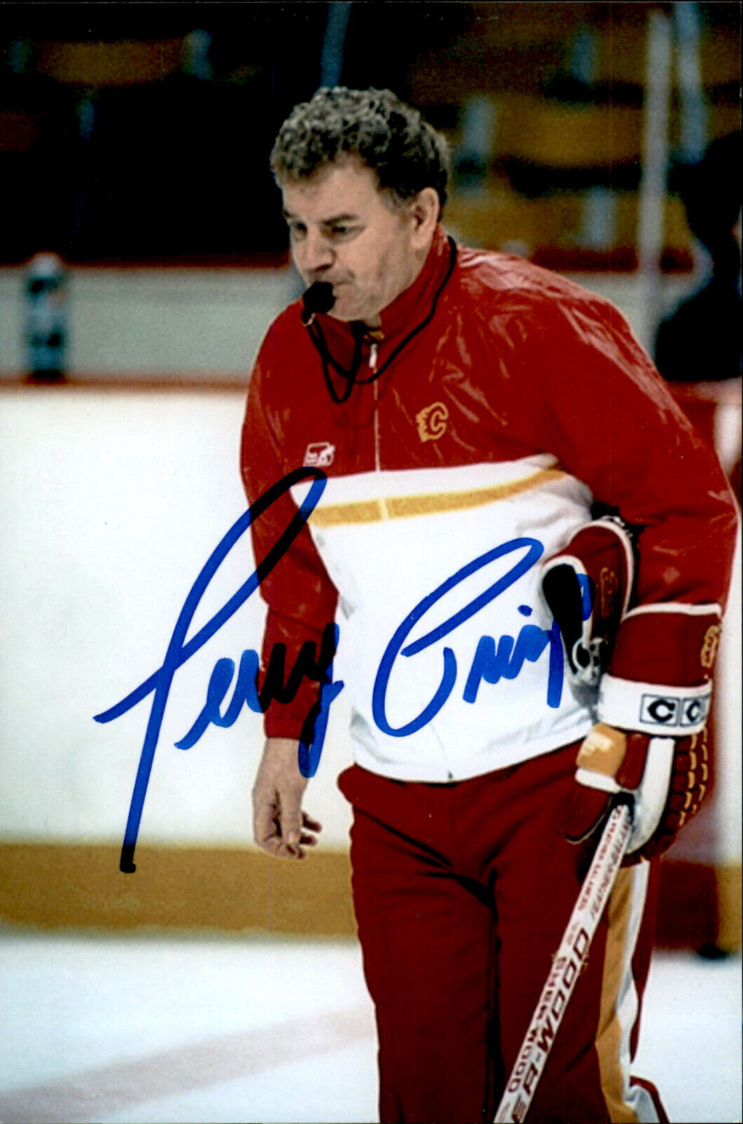 Terry Crisp SIGNED autographed 4x6 Photo Poster painting CALGARY FLAMES COACH