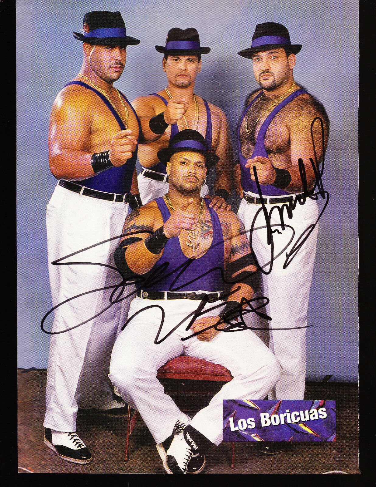 LOS BORICUAS SIGNED AUTOGRAPH WWE ECW 8X10 YEARBOOK Photo Poster painting COA