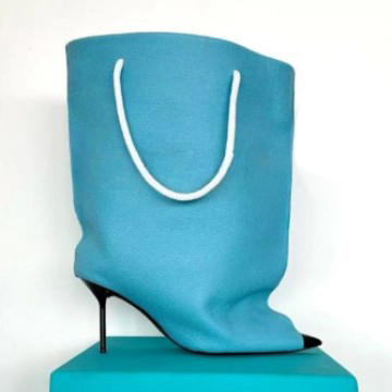 100mm Pointed Toe High Heel Boots Fashion Trouser Boots Hand-Held Boots-MERUMOTE