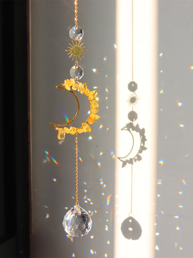 Crystal Windchime Dream Catchers Moon Flower Chandelier Balcony Home Decor