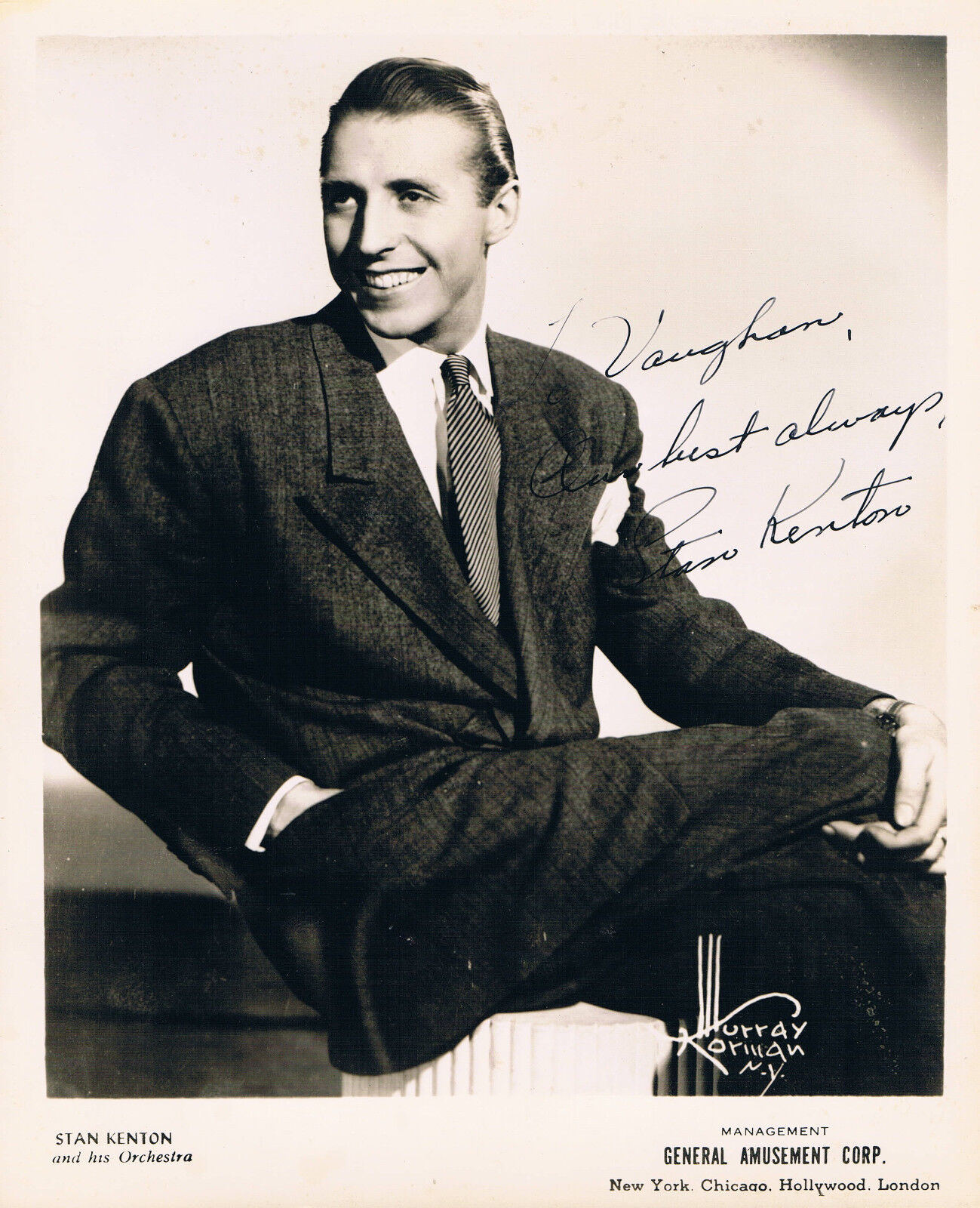 Stan Kenton 1911-79 genuine Vintage autograph signed 8x10