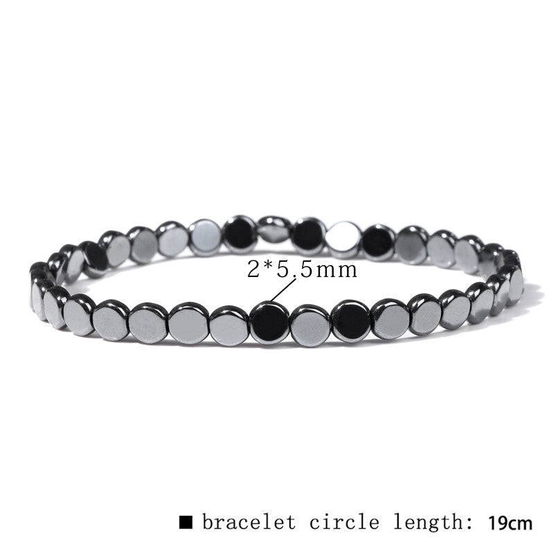 Casual Retro Geometric Elastic String Hematite Beaded Unisex Bracelets