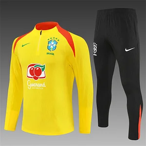 2026 Brazil Half-Zip Yellow Training Suit Football Jersey 1:1 Thai Quality Suit ﻿
