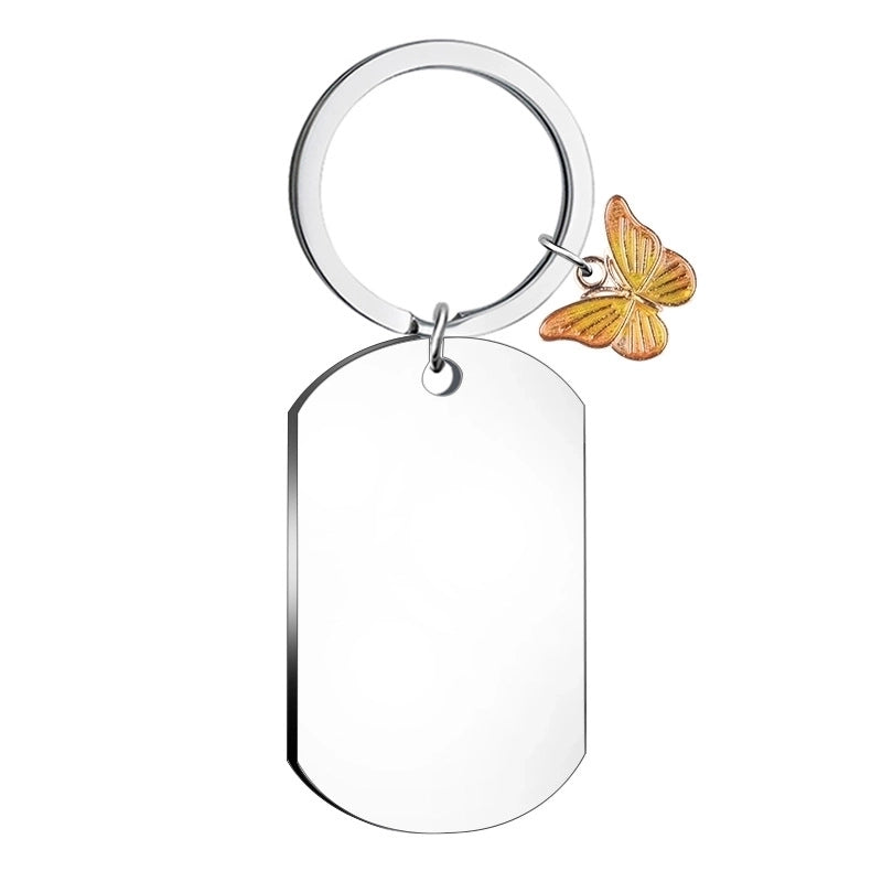 Minimalist Geometric Stainless Steel Unisex Bag Pendant Keychain