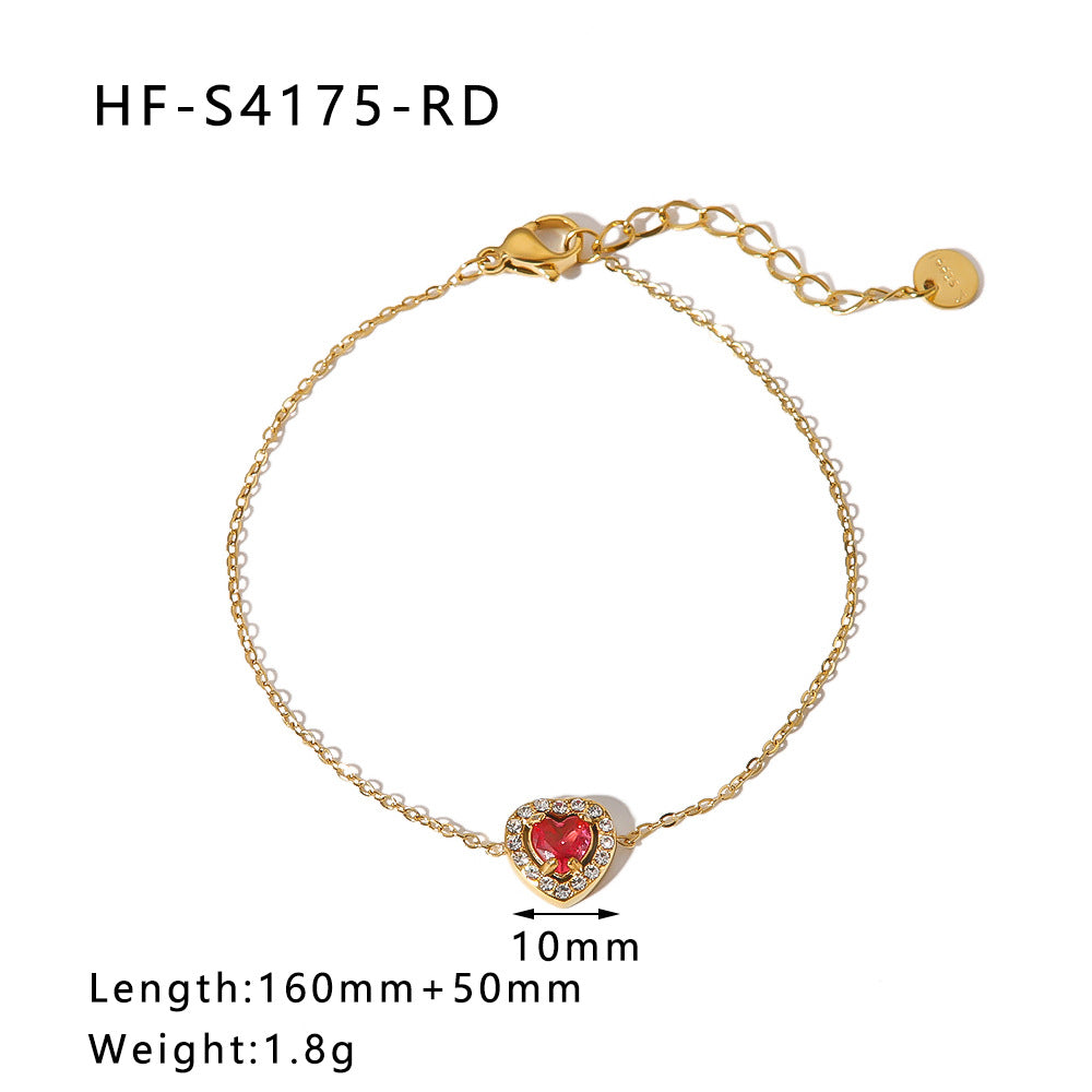 Women IG Style Circle Heart Six-Pointed Star Heart Geometric Stainless Steel Electroplating Bracelets