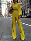 Urban Style Long Sleeves+Straight Leg Jumpsuits