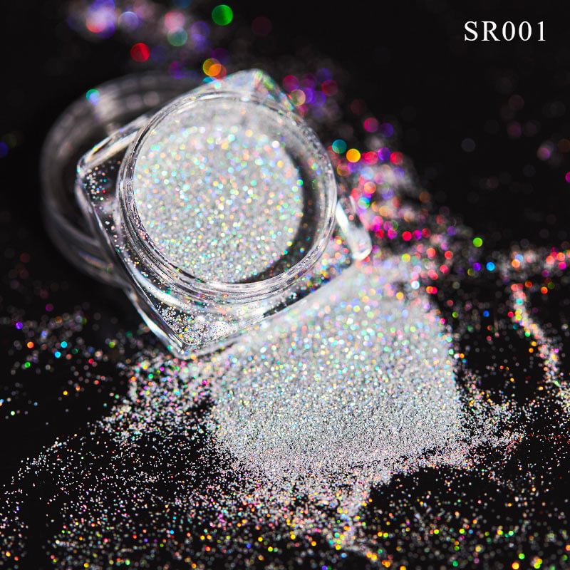 1g Glitter for Nails Holographic Dip Powder Mirror Polishing Chrome Pigments Nail Art Decorations Laser Dazzling Dust