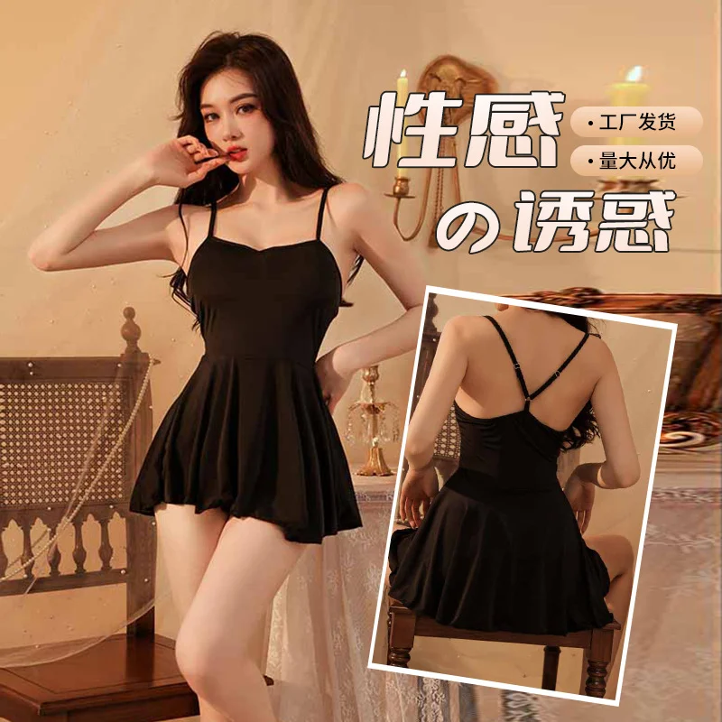 Uveng Night Vows Big-Size Lingerie Pajamas Slings Sexy Perspective Pyjamas Cute Little Woman With Open Ice Suit