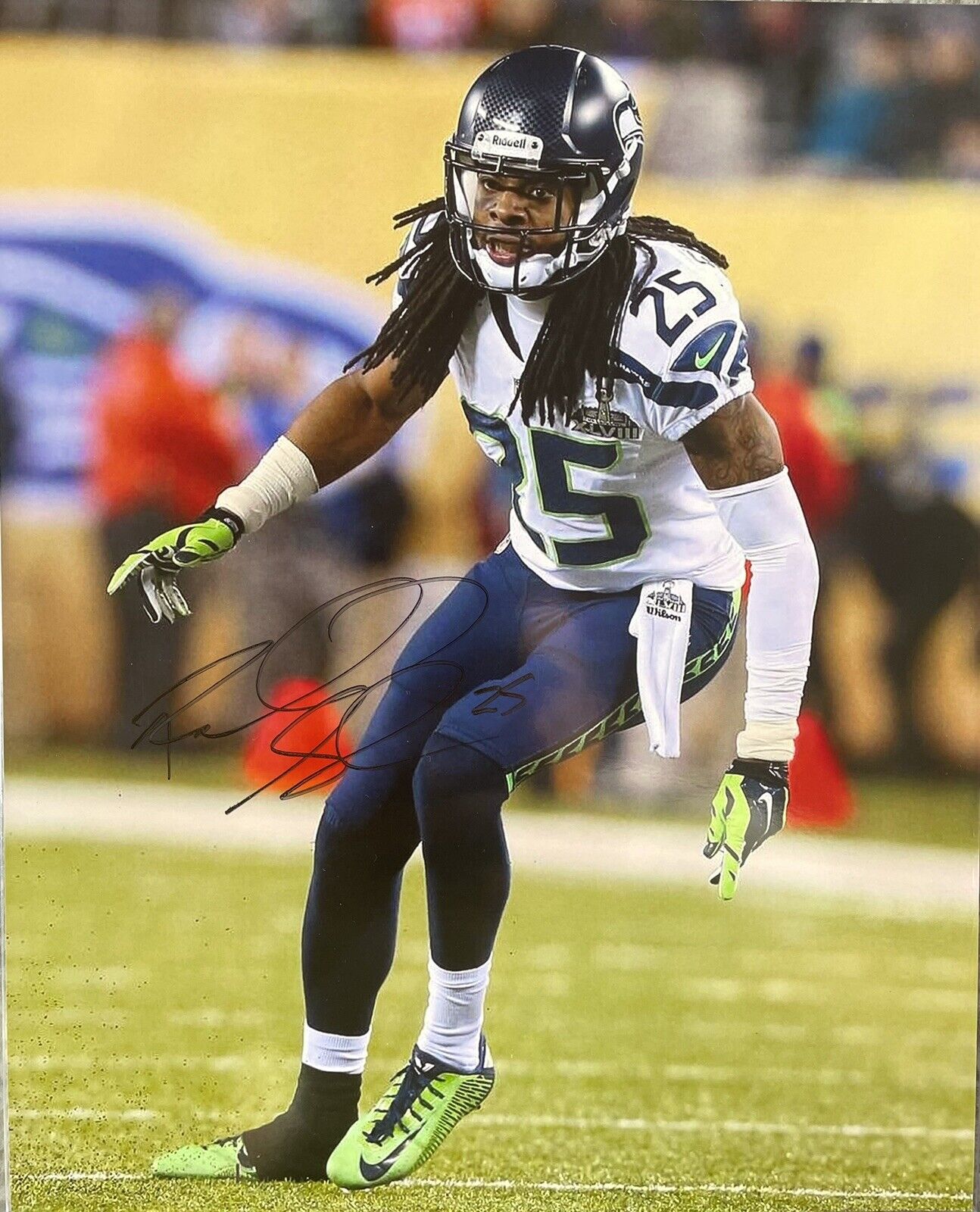 Richard Sherman Signed 8x10 Photo Poster painting Super Bowl Seattle Seahawks