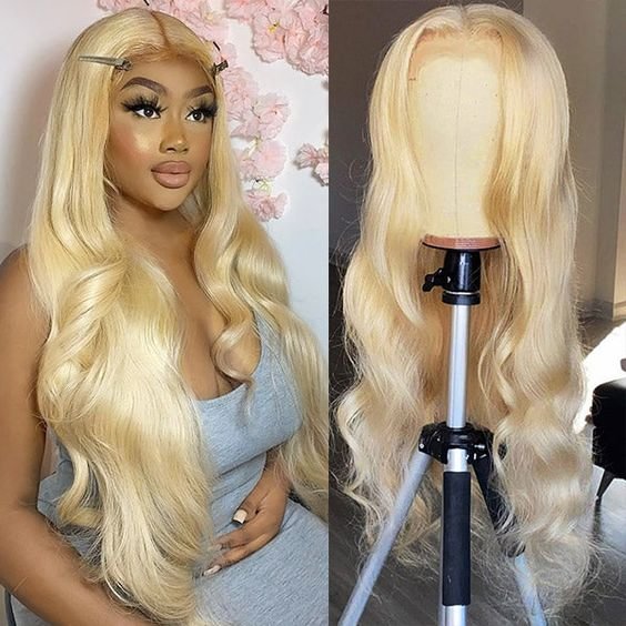 Transparent Lace Body Wave T Part Wig 613 Blonde Human Hair Wigs Pre PLucked Lace WIg US Mall Lifes