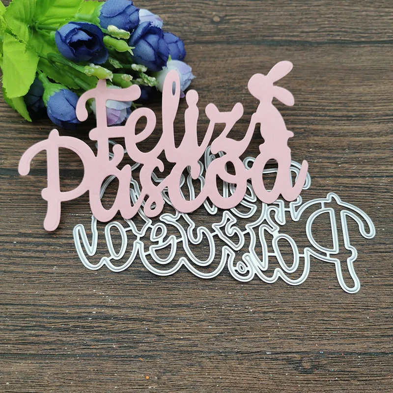 Nigikala rabbit happy Easter lace Metal Cutting Dies Stencils For DIY Scrapbooking Decorative Embossing Handcraft Template