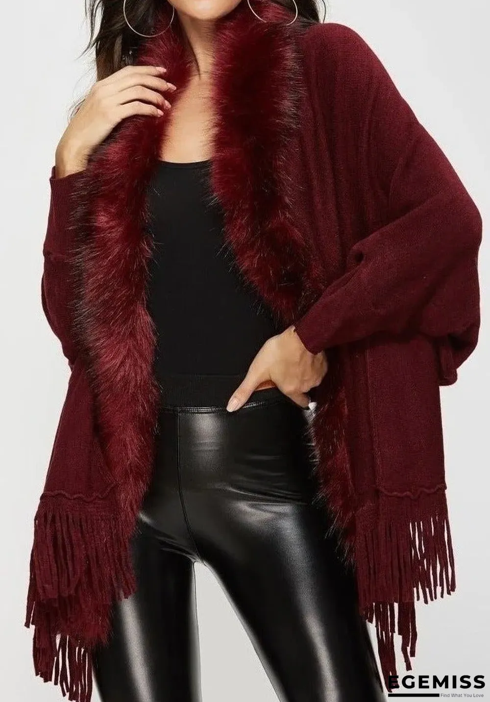 Autumn and Winter New Wool Collar Shawl Cardigan Coat | EGEMISS