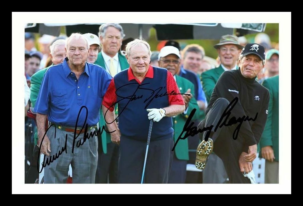 Arnold Palmer & Gary Player & Jack Nicklaus Autograph Signed & Framed Photo Poster painting