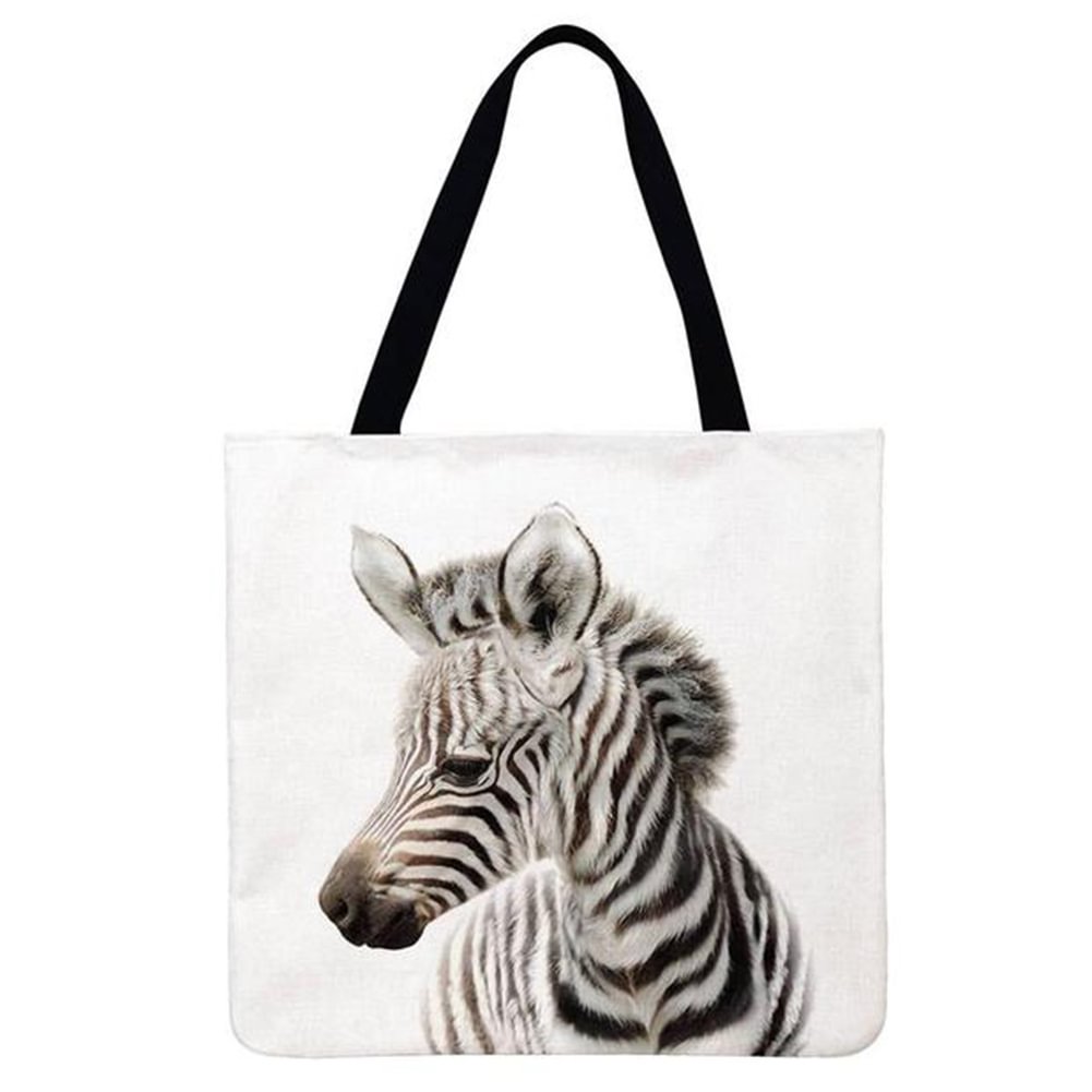 Linen Tote Bag-Zebra