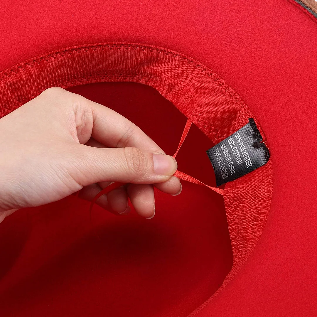 Two Tone Red Bottom Wide Brim Wool Felt Fedora Hat 