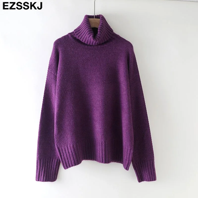 autumn Winter casual cashmere oversize thick Sweater pullovers Women 2021 loose Turtleneck women's sweaters jumper