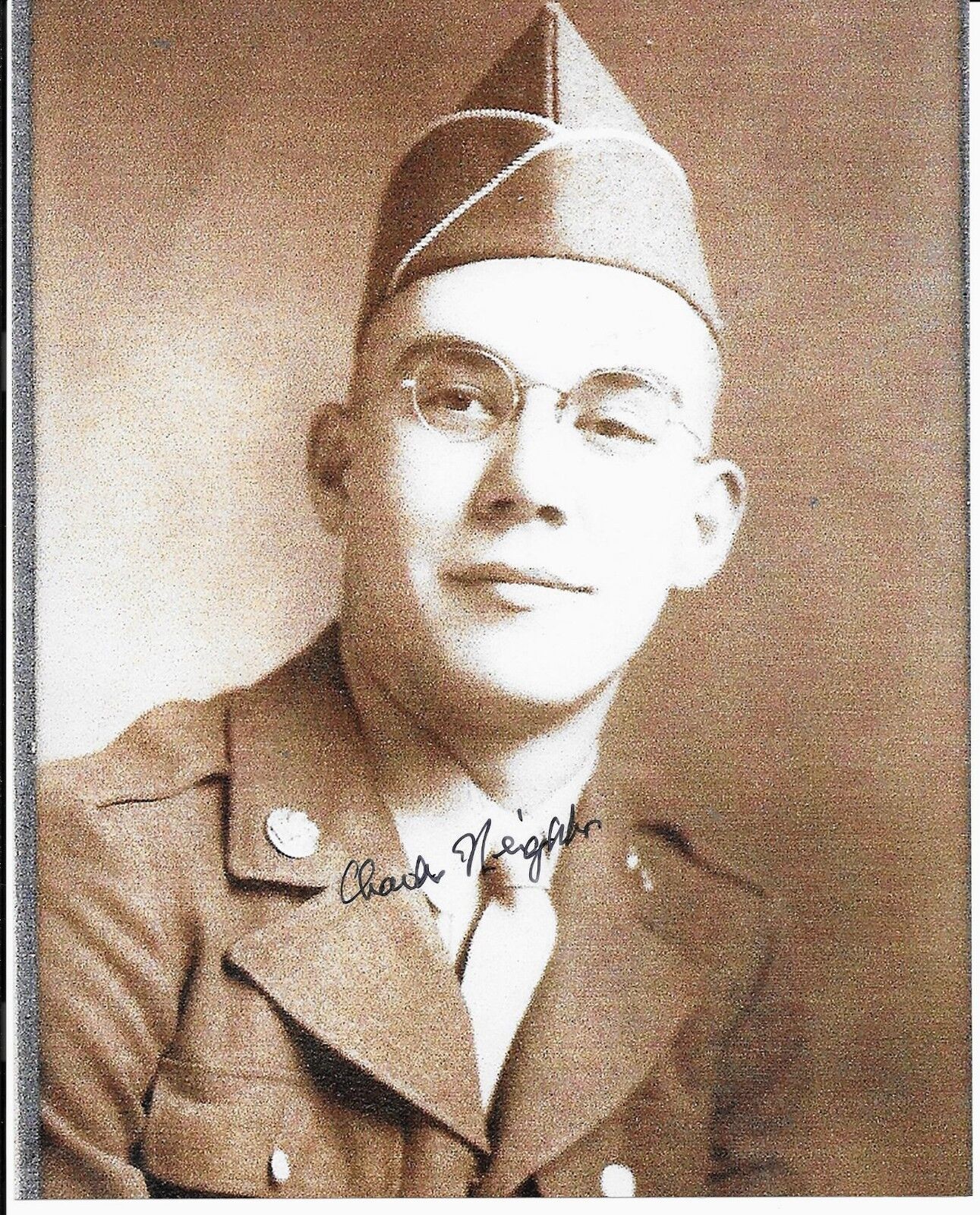 CHUCK NEIGHBOR 29TH INFANTRY DIVISION 116 E CO. D-DAY VETERAN, RARE SIGNED Photo Poster painting