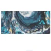 (US Only)5D DIY Full Round Drill Blue Fluid Diamond Painting Kit Home Decor Art 80x40cm