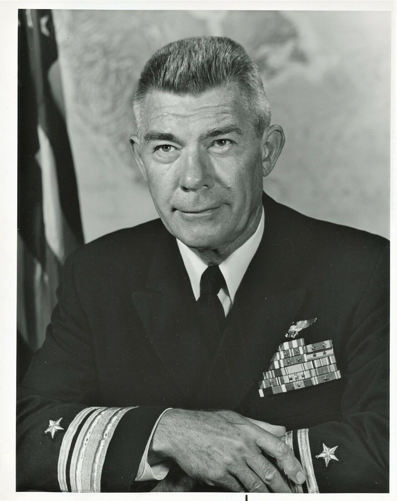 REAR ADMIRAL MAYO A. HADDEN, JR. Signed Letter + Photo Poster painting