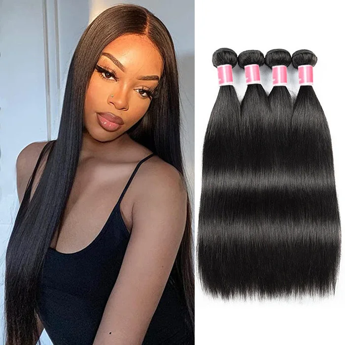 Malaysian Straight Hair 3/4 Bundle Deals Unprocessed Virgin Human Hair Bundles