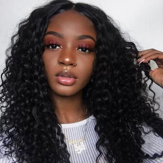 FREE SHIPPING Platinum Quality Deep Wave 3/4 Bundles/lot Brazilian Human Hair Weave