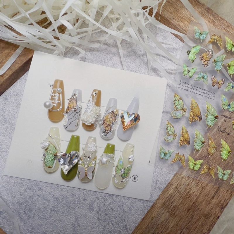 Retro Butterfly Sticker Nail Sticker 1 Piece
