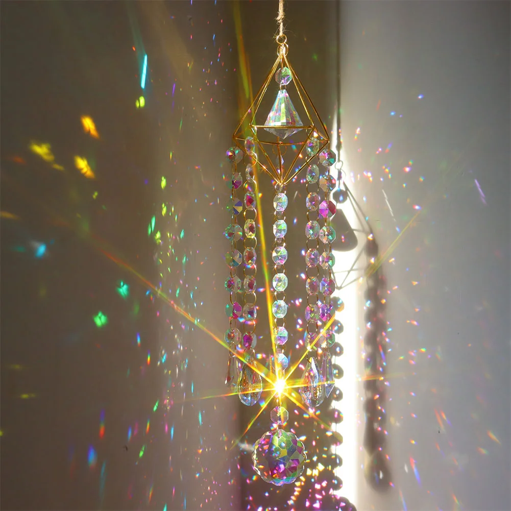 Wind Chime Pipa Prisms Crystals Catcher Hanging Drop Chandelier Ornaments