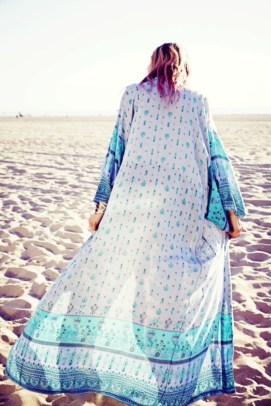 Loose printed bikini blouse