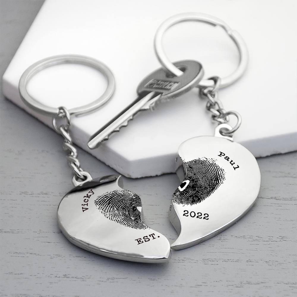 Personalised Couple Keychain Custom 2 Names & Year Keyring Matching Couple Gifts Valentine's Day Gift for Him/Her-Jessemade AU