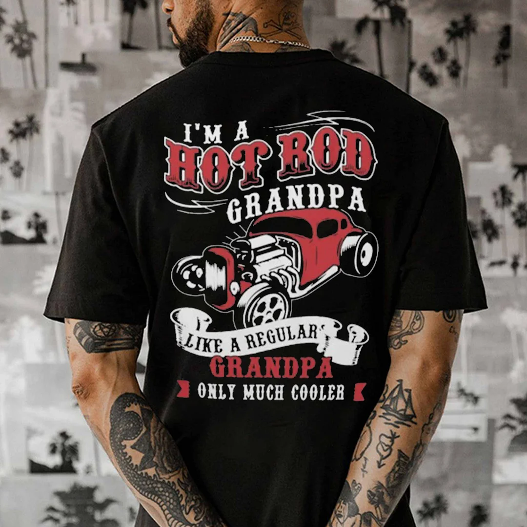 I'M A HOT ROD GRANDPA Classic Car Print Men's T-shirt