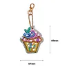 4pcs DIY Keychain Diamond Painting Cake Ice Cream Key Ring Pendant Gift