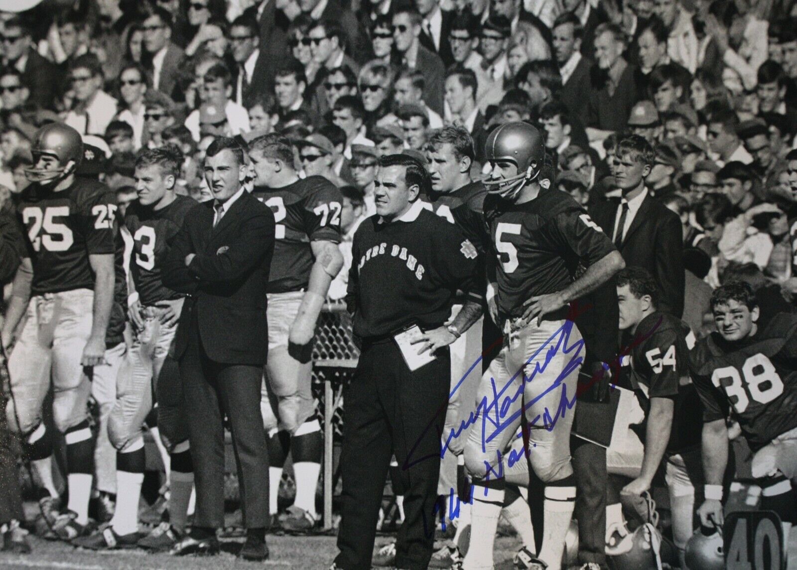 Signed Terry Hanratty Notre Dame 1966 National Champs