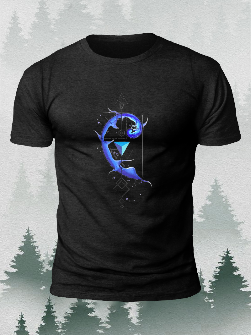 Golden Ratio Arrow Watercolor Printed T-shirt