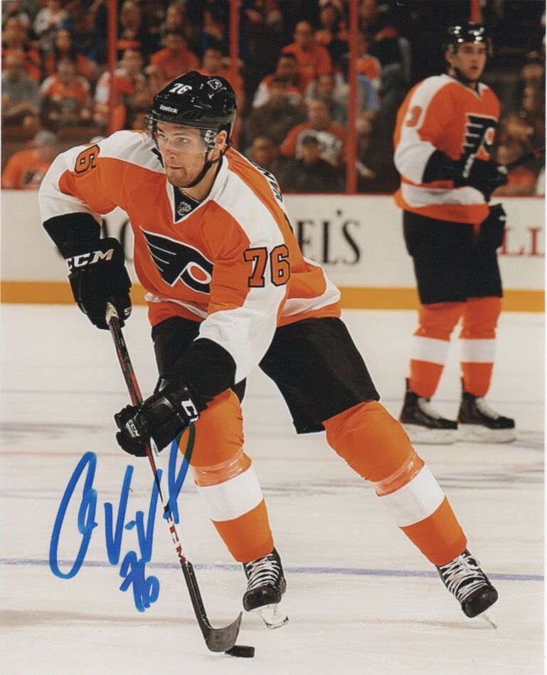 Philadelphia Flyers Chris Vandevelde Signed Autographed 8x10 Photo Poster painting COA A