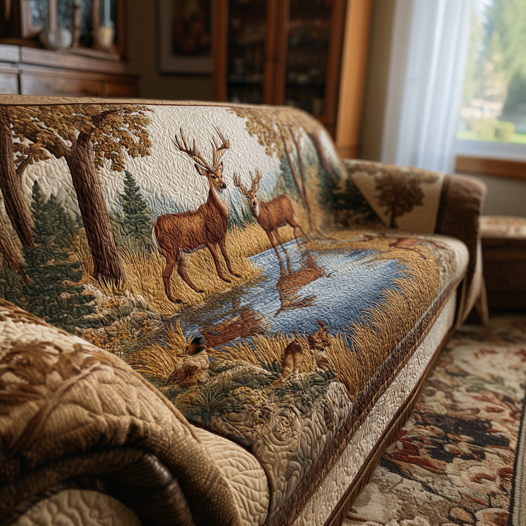 Deer Quilted Sofa Cover NCU0VT336 everthome
