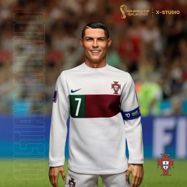 Pre-order X-Studio X Aix Paint Studio-FIFA WORLD CUP Qatar 2022CR7 1/6 Action Figure Cristiano Ronaldo Portugal C