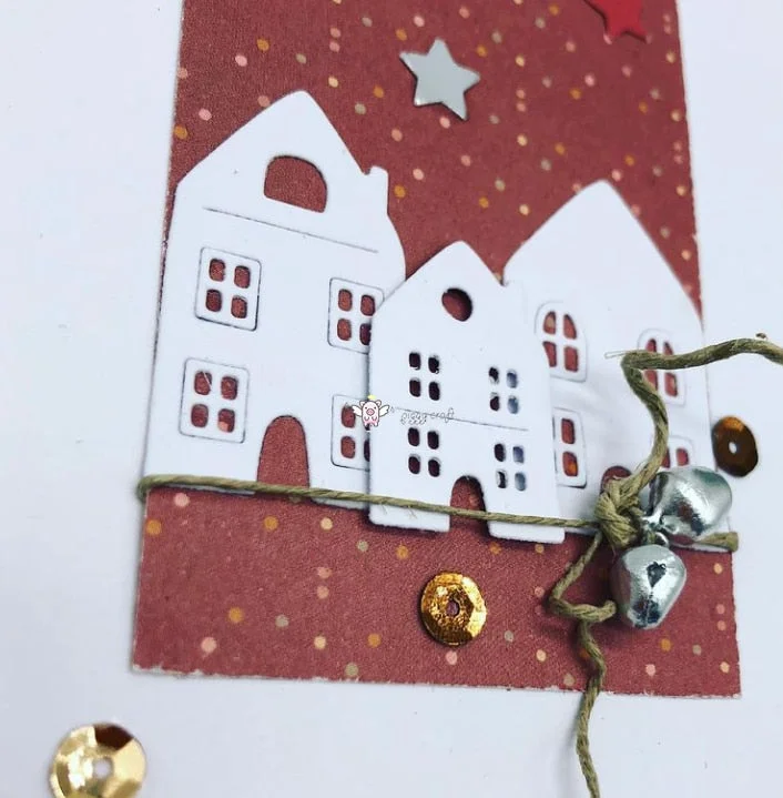 Piggy Craft metal cutting dies cut die mold 3Pcs House decoration Scrapbook paper craft knife mould blade punch stencils dies